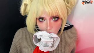 Monstrul blond al lui Himiko Toga de la 18 ani sărbătoreşte prima ei viaţă futută şi plină