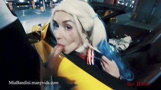O partidă publică de sex cu Harley Quinn la Halloween