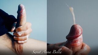 Arta masturbării - cocoș mare cremos și încolțire perfectă