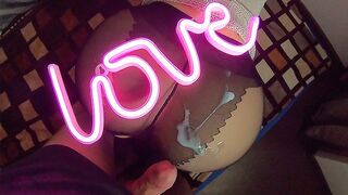 Amator cuplu sex senzual sub lumina roz în Pov