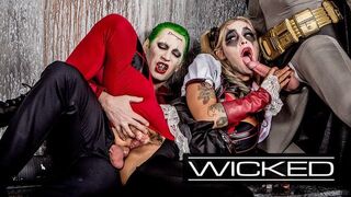 Wicked: aventura sălbatică a lui Harley Quinn cu Joker și Batman într-un sex în trei fierbinte