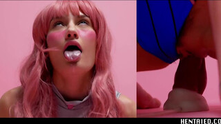 Hentai din viața reală - gagica care se strâmbă și hitachi-ul ei