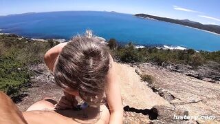 O pereche aventuroasă de italieni sunt al naibii de sălbatic în golful frumos